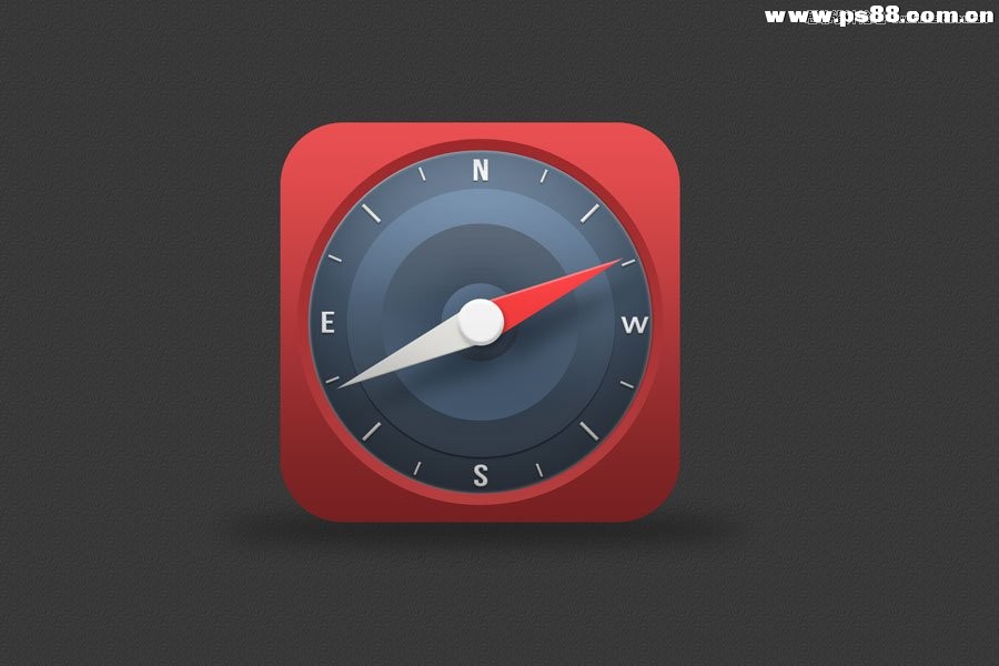 photoshop绘制红色主题的指南针图标教程,PS教程,