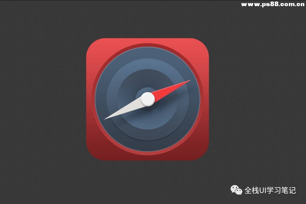 Photoshop绘制红色主题的指南针图标教程,PS教程,