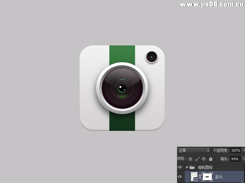 Photoshop绘制立体逼真的相机图标教程,PS教程,