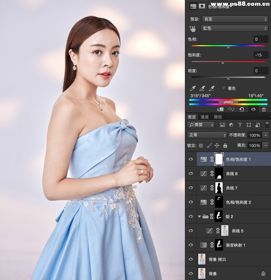 Photoshop给曝光不足的美女人像美白美肤,PS教程,