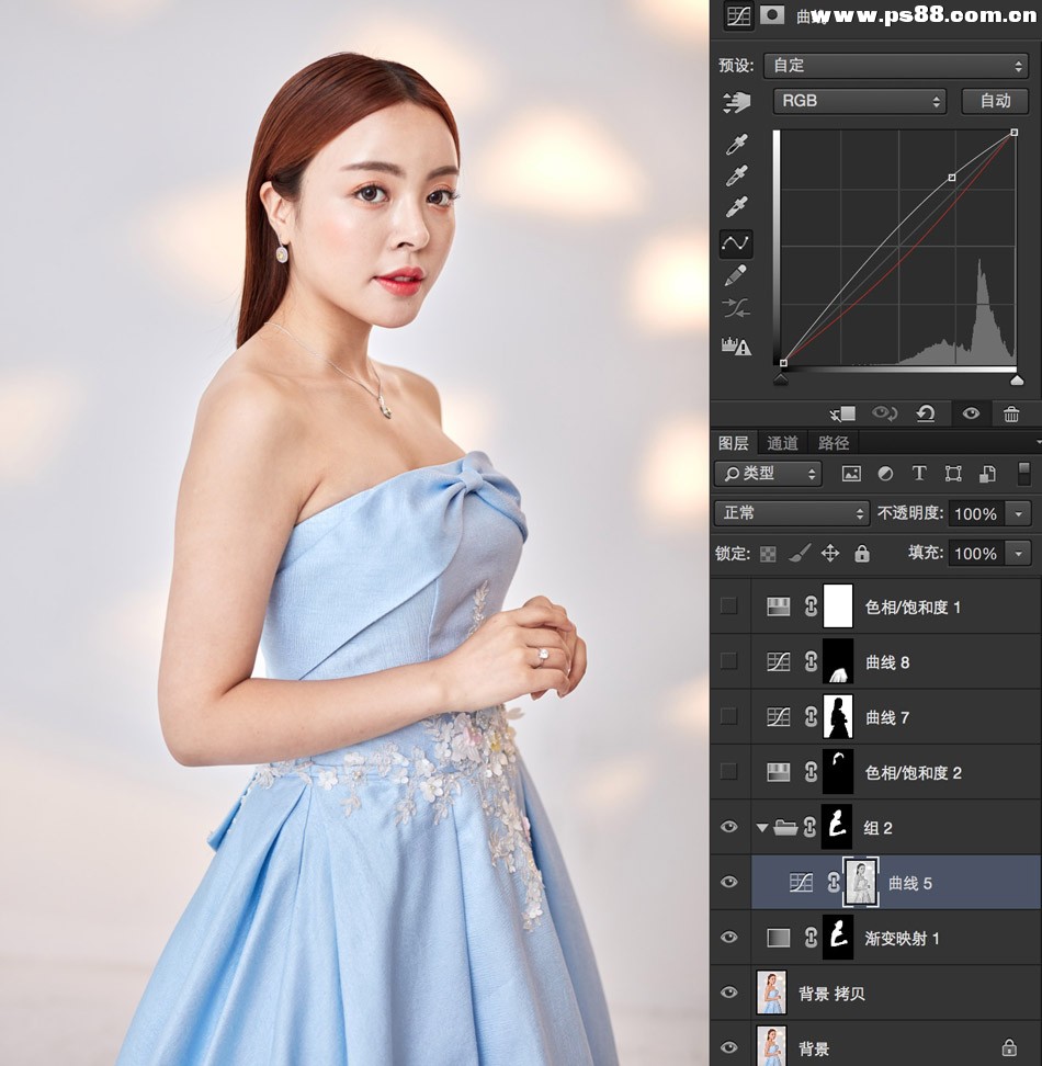 Photoshop给曝光不足的美女人像美白美肤,PS教程,