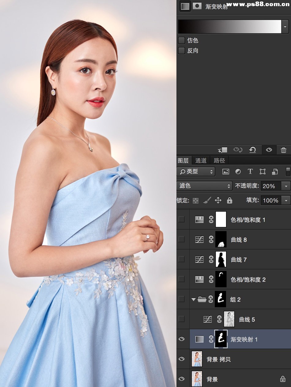 Photoshop给曝光不足的美女人像美白美肤,PS教程,